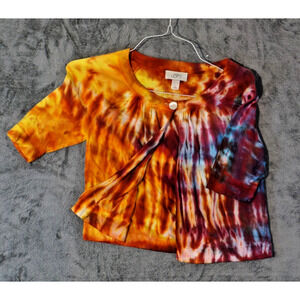 Ann Taylor‎ LOFT Women’s Tie-Dye Top Small Cotton Button Front